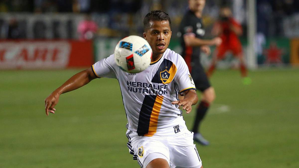 Giovani dos Santos in action with LA Galaxy from the MLS