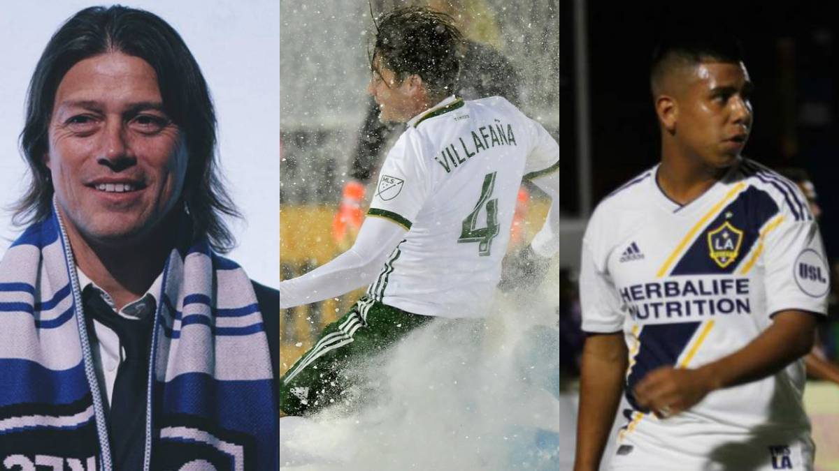 Collage of Matías Almeyda, Villafaña from Portland Timbers and Efráin Álvarez of LA Galaxy