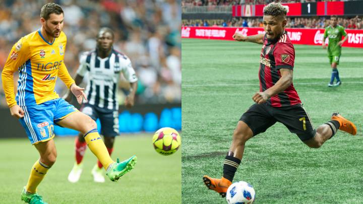 Collage of André-Piere Gignac with Tigres UANL and Josef Martínez with Atlanta United
