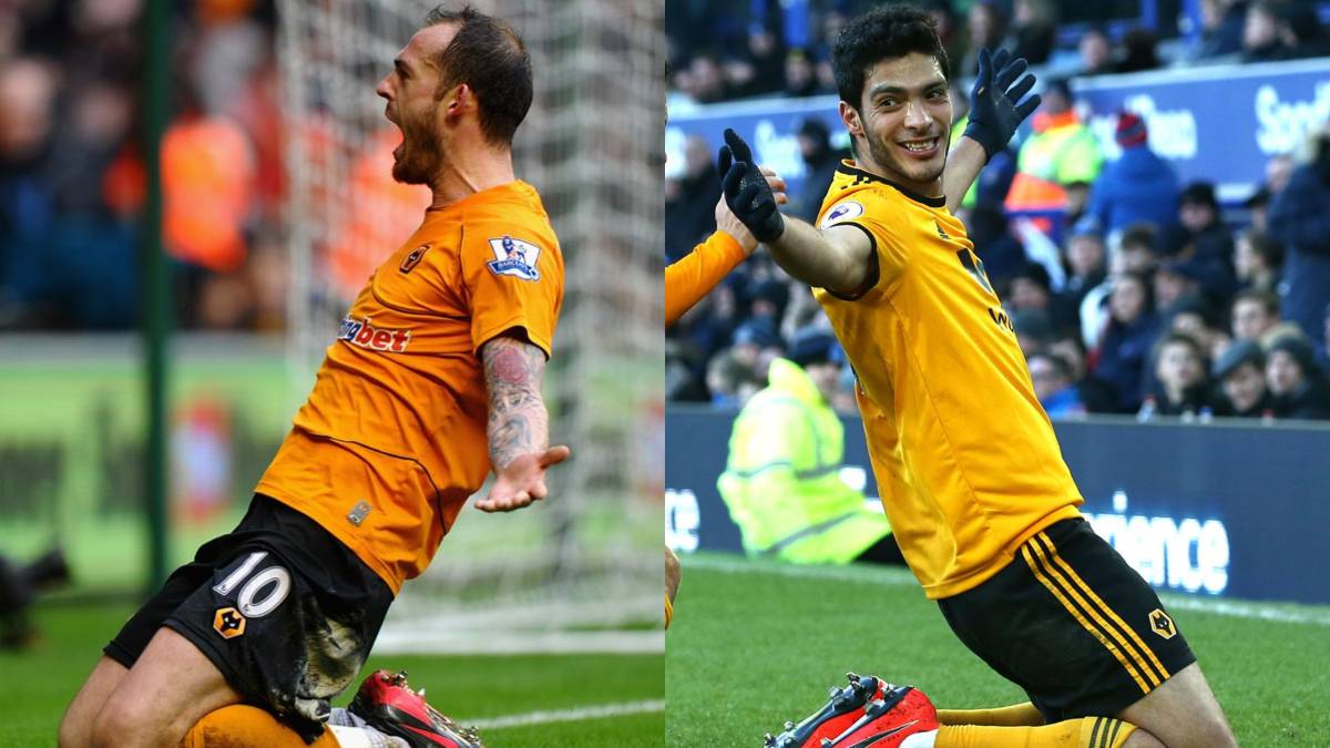 Collage of Steven Fletcher and Raúl Jiménez of Wolverhampton of the Premier League