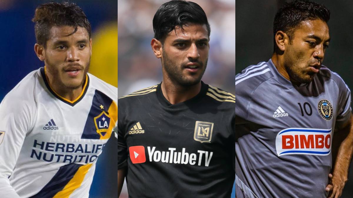 Collage of Jonathan dos Santos, Carlos Vela and Marco Fabián