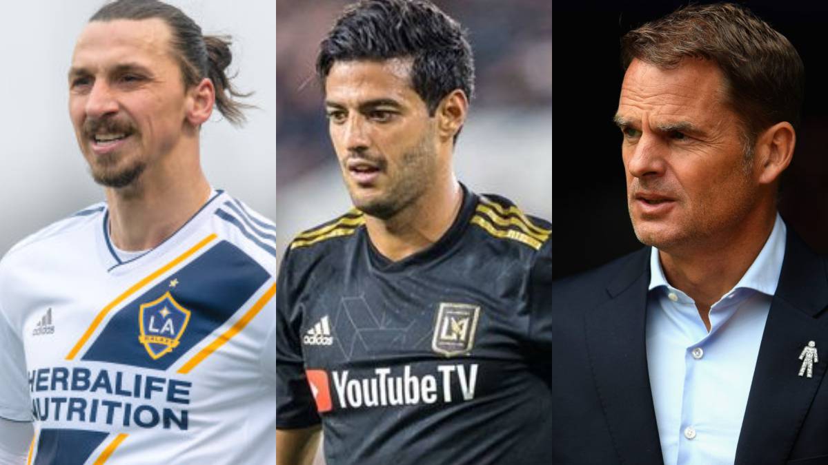 Collage of Zlatan Ibrahimovic, Carlos Vela and Frank de Boer of the MLS