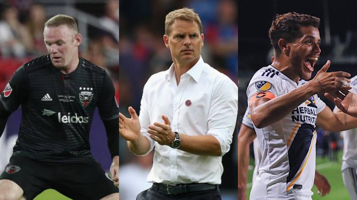 Collage of Wayne Rooney, Frank de Boer and Jona dos Santos