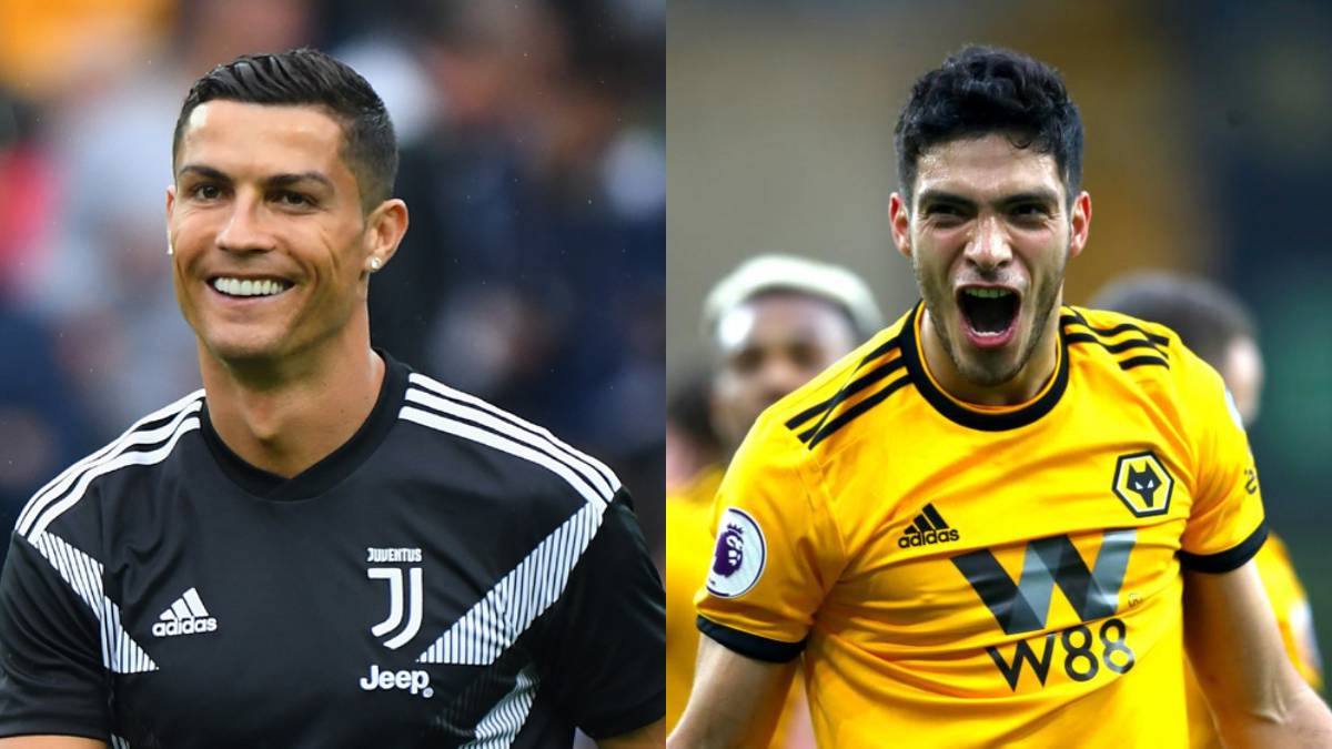 Collage of Cristiano Ronaldo and Raúl Jiménez