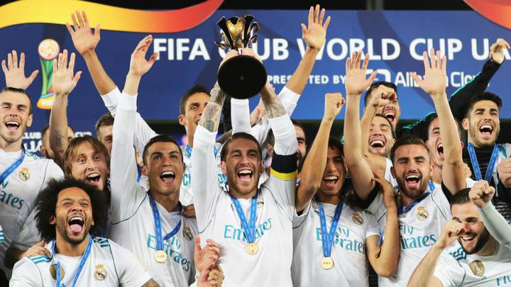 Real Madrid celebrating being champions of the Club World Cup