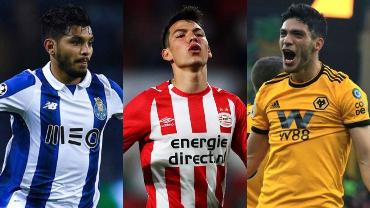 Collage of Tecatito Corona, Hirving Lozano and Raúl Jiménez