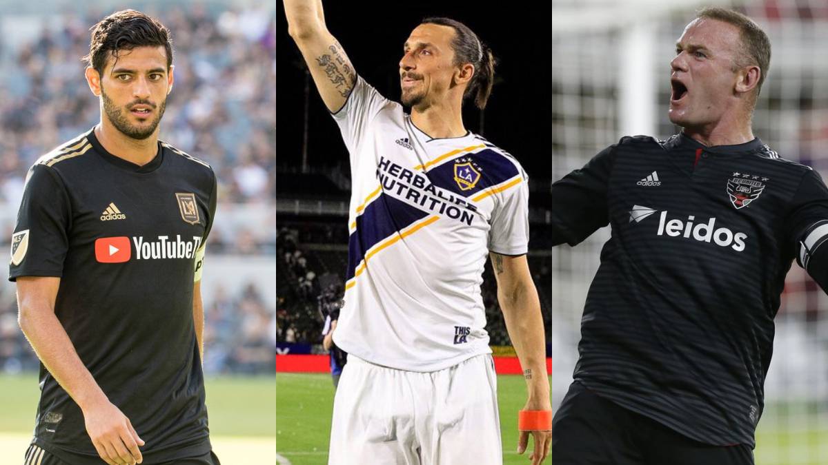 Collage of Carlos Vela, Zlatan Ibrahimovic and Wayne Rooney