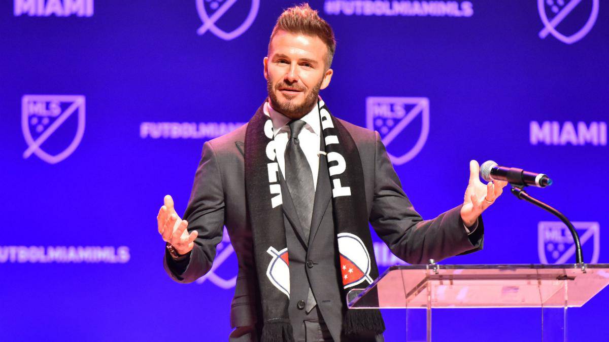David Beckham during the presentation of his MLS team, Inter Miami