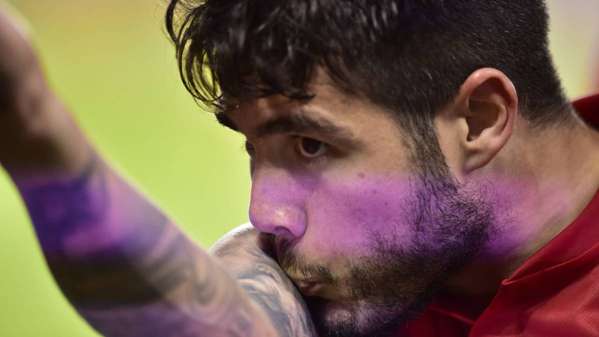 Alejandro Pozuelo kisses his tattoo as he celebrates after scoring on a penalty shot against New York City FC