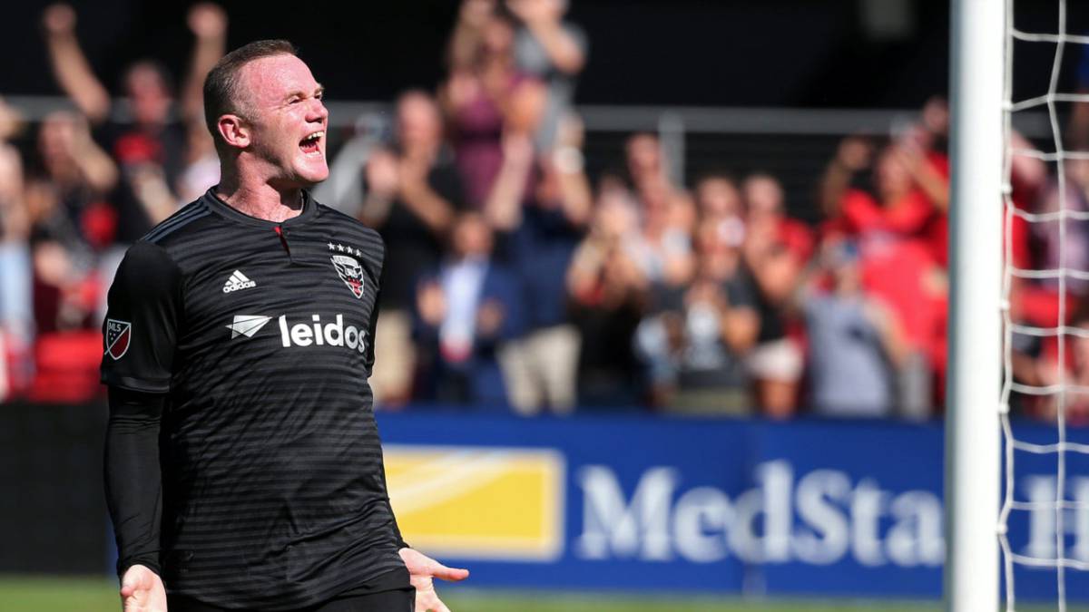 Wayne Rooney celebrating after scoring with DC United
