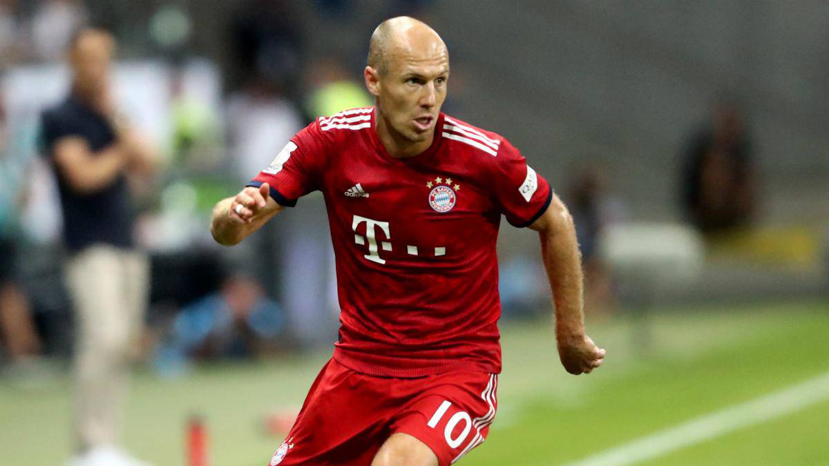 Arjen Robben in action with Bayern Munich during a Champions League match