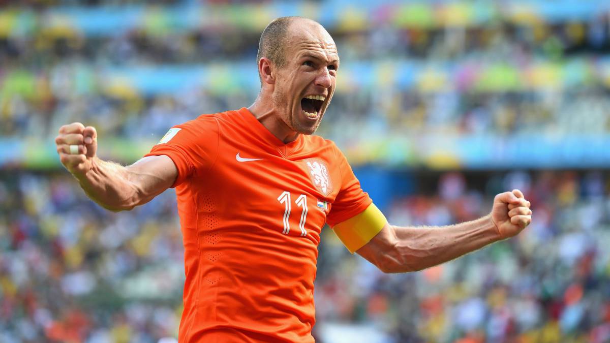 Arjen Robben con la selección de Holanda