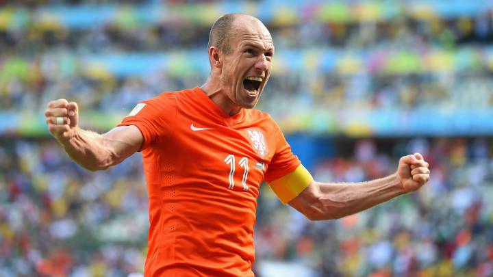 Arjen Robben con la selección de Holanda