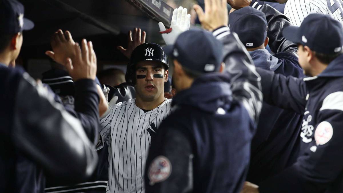 Mike Tauchman en partido Yankees vs Red Sox