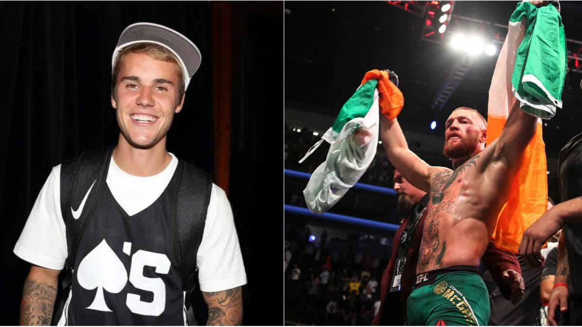 Justin Bieber celebra raíces irlandesas; Mcgregor lo felicita