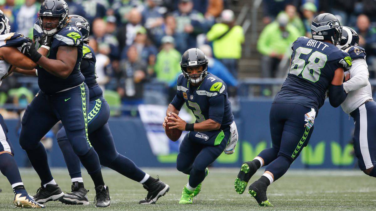Russell Wilson en partido de Seattle
