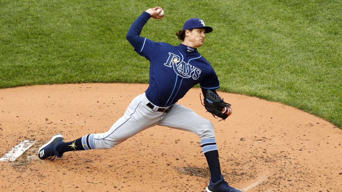 Tyler Glasnow en partido de los Rays