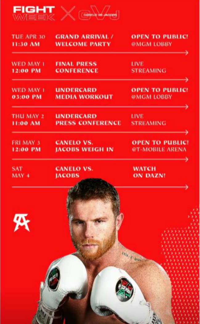 Agenda de Canelo en Las Vegas