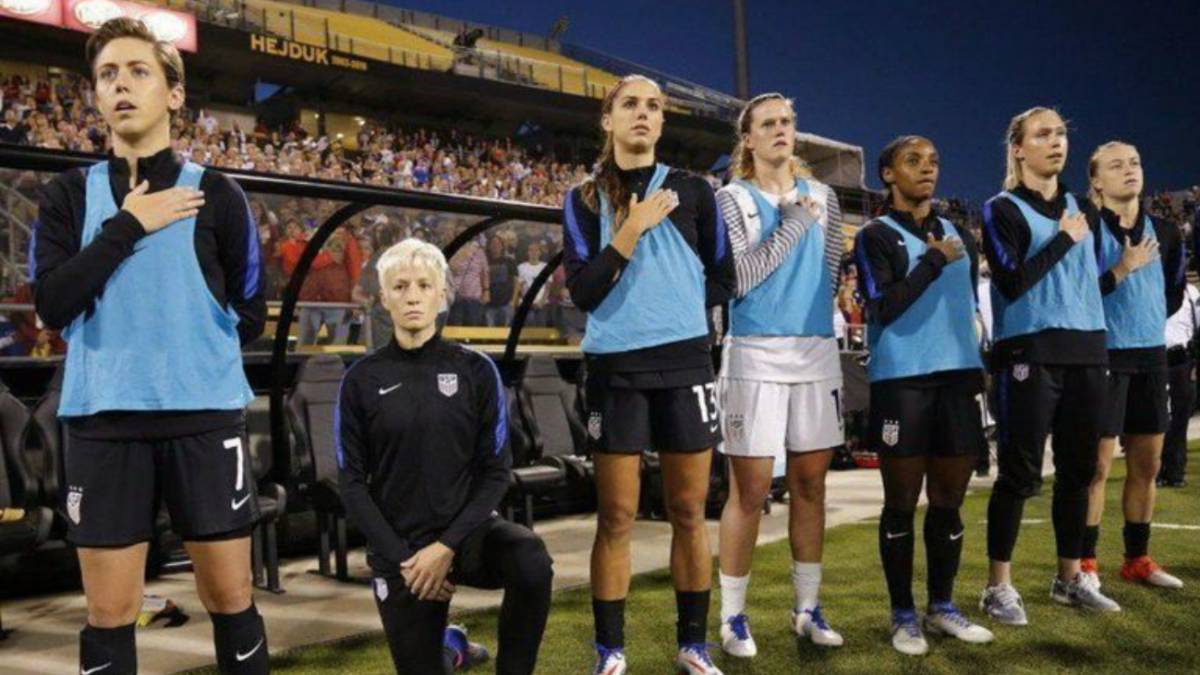 Megan Rapinoe protesta contra la administración de Donald Trump