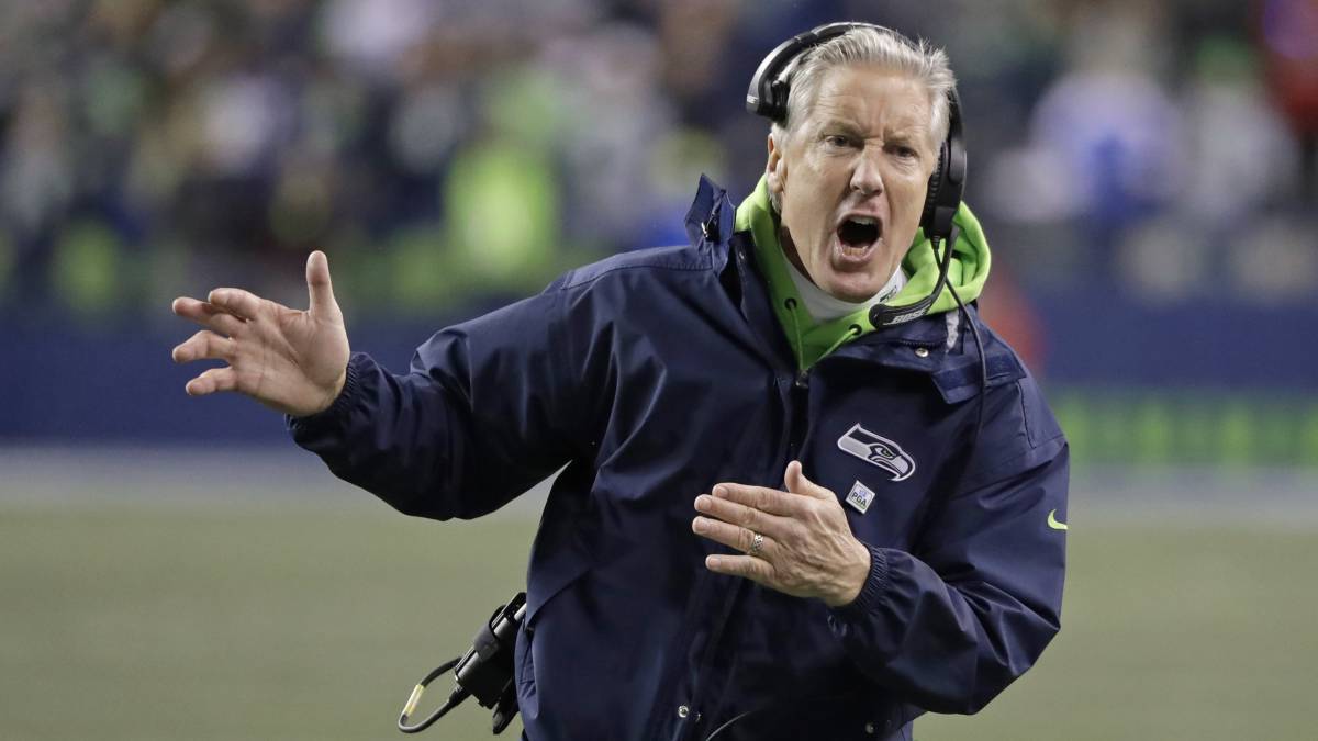 Pete Carroll en partido de los Seahawks