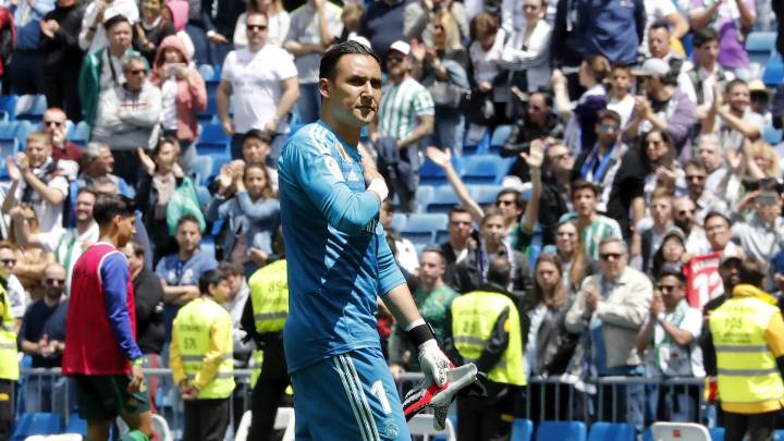Keylor Navas jugando con el Madrid ante Betis