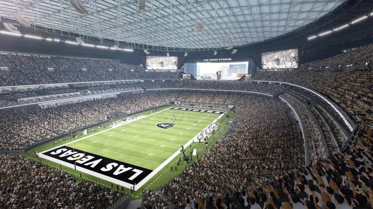 Render del nuevo estadio de los Raiders en Las Vegas