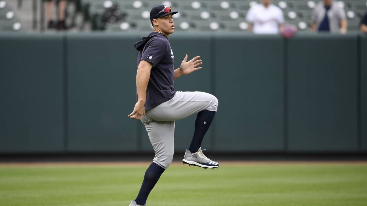 Aaron Judge en entrenamiento de los Yankees