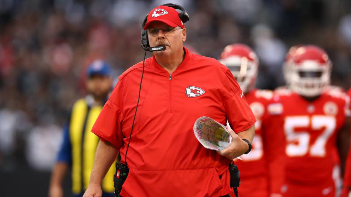 Andy Reid en partido de los Chiefs