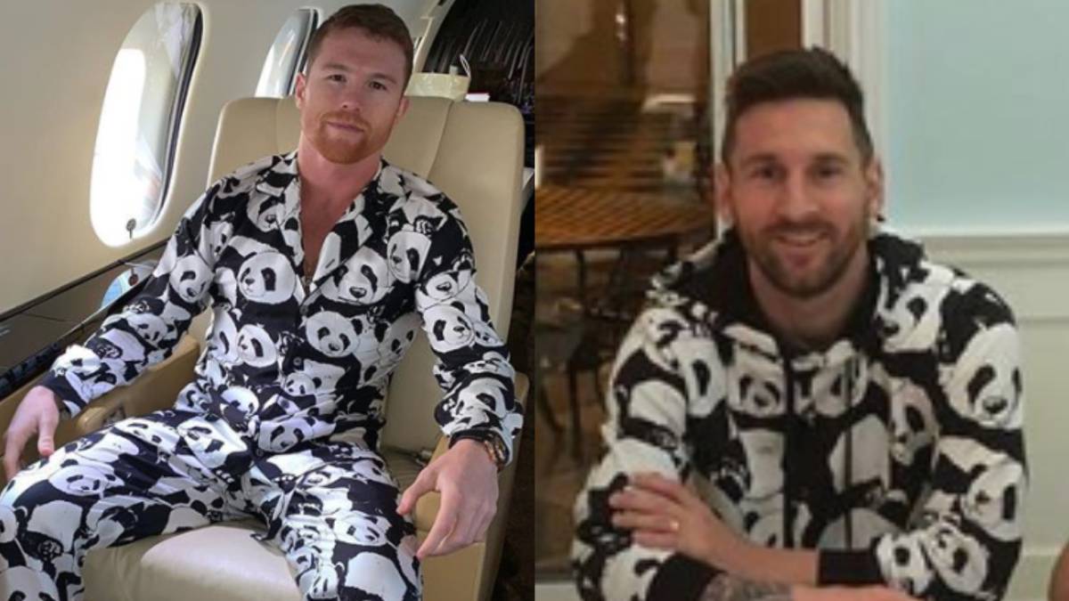 El delantero argentino compartió una foto en la que sale con una sudadera con el mismo estampado que el boxeador mexicano utilizó hace unas semanas.