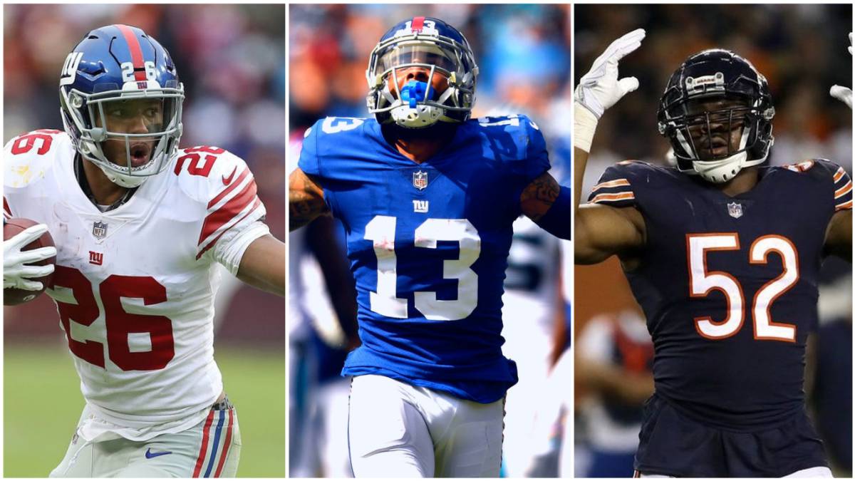 Saquon Barkley, Odell Beckham y Khalil Mack