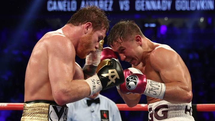 Canelo vs Golovkin boxeando