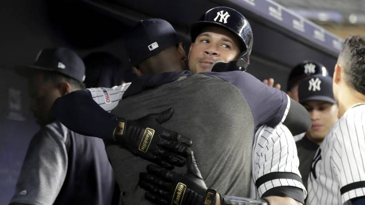 Gary Sánchez en partido de los Yankees