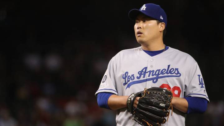 Hyun-Jin Ryu en partido de los Dodgers