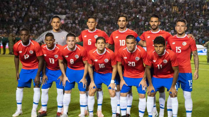 La Sekección de Costa Rica previo a un encuentro amistoso ante México