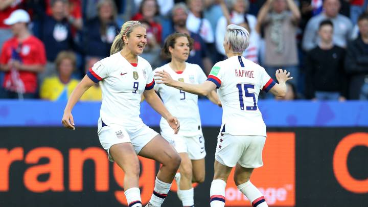 USA festejando gol ante Suecia