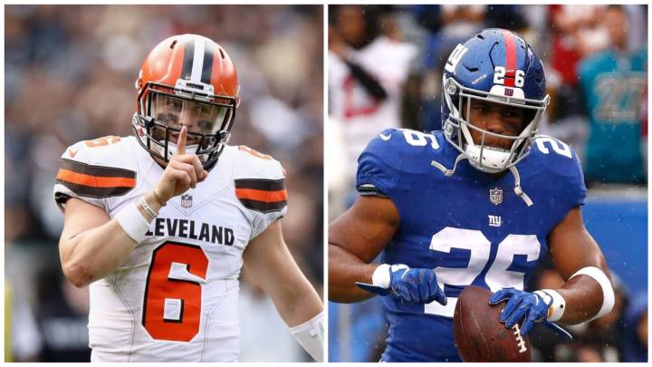 Baker Mayfield y Saquon Barkley