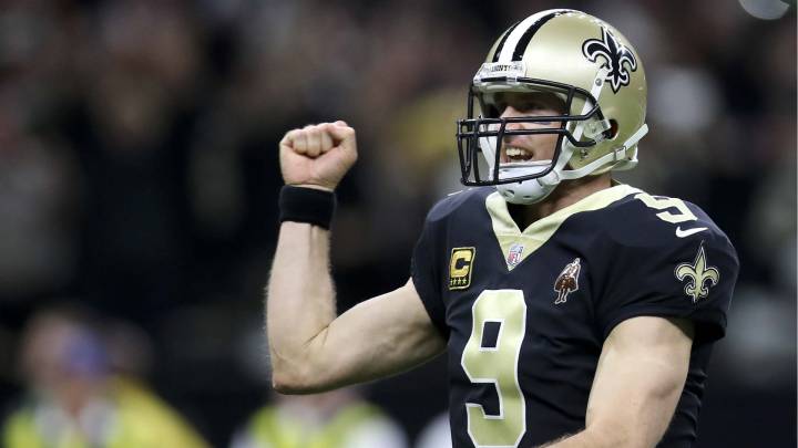Drew Brees en partido de los Saints