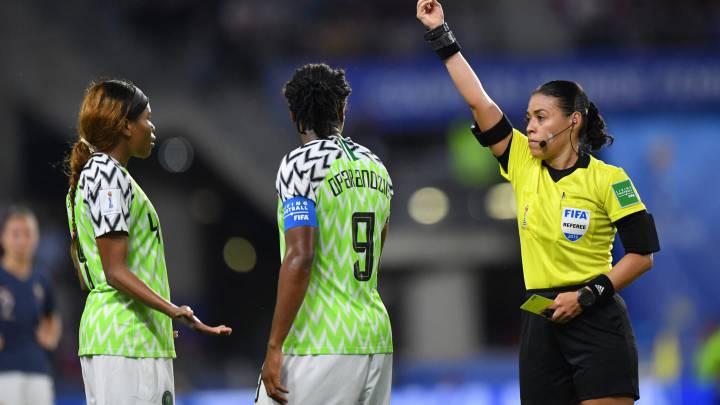 Melissa Pastrana en un encuentro de la Copa del Mundo Femenil de 2019.