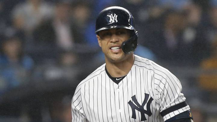Giancarlo Stanton en partido de los Yankees