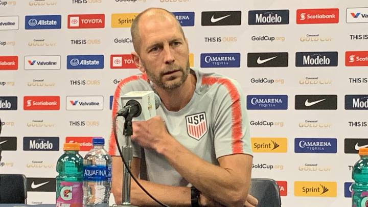 Gregg Berhalter, entrenador de Estados Unidos, antes del partido contra Jamaica en la Copa Oro 2019