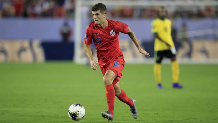 Christian Pulisic, en el partido de Jamaica vs USA en Nissan Stadium, Copa Oro 2019