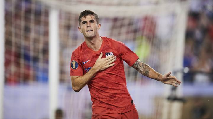 Christian Pulisic celebra un gol con la Selección de Estados Unidos.