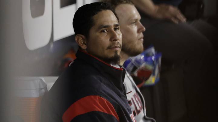 Carlos Carrasco en partido de los Indians
