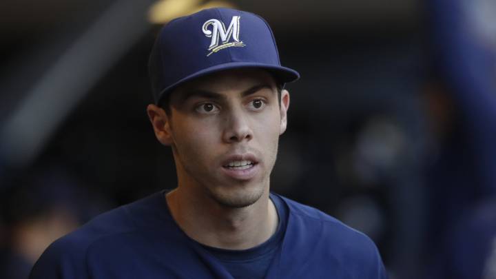 Christian Yelich en partido de los Brewers