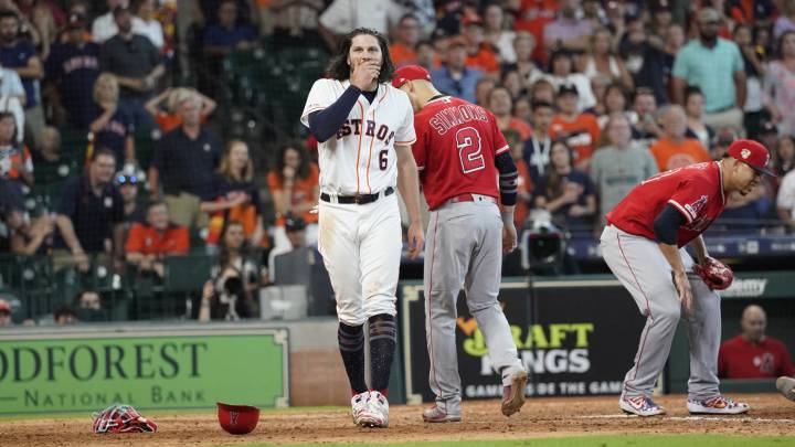 Jake Marisnick tras golpear a Jonathan Lucroy