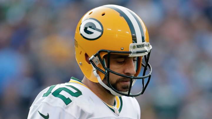 Aaron Rodgers en partido de los Packers