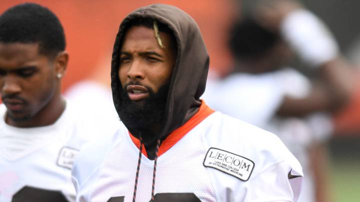 Odell Beckham en entrenamiento de los Browns
