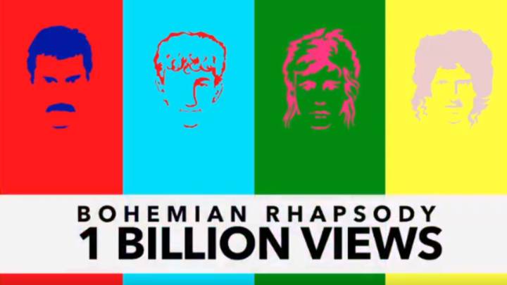 Uno de los temas más populares de la iconica banda inglesa, Queen, es Bohemian Rhapsody, el cual rompió récord al alcanzar más de mil millones de vistas.