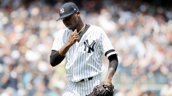 Domingo Germán en partido de los Yankees
