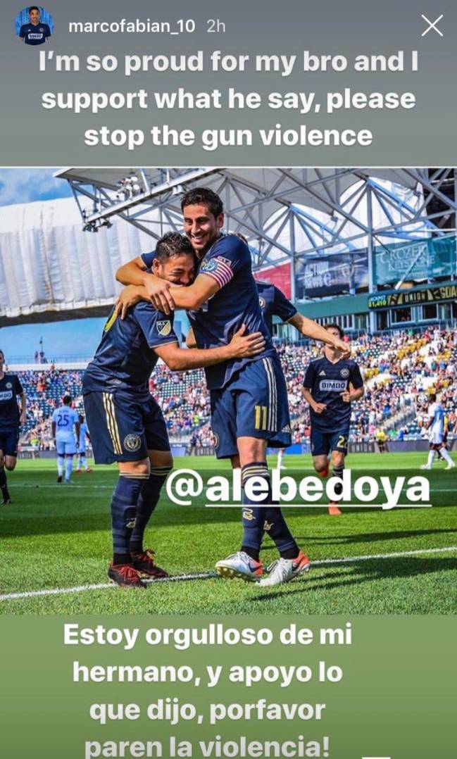Mensaje de apoyo a Bedoya